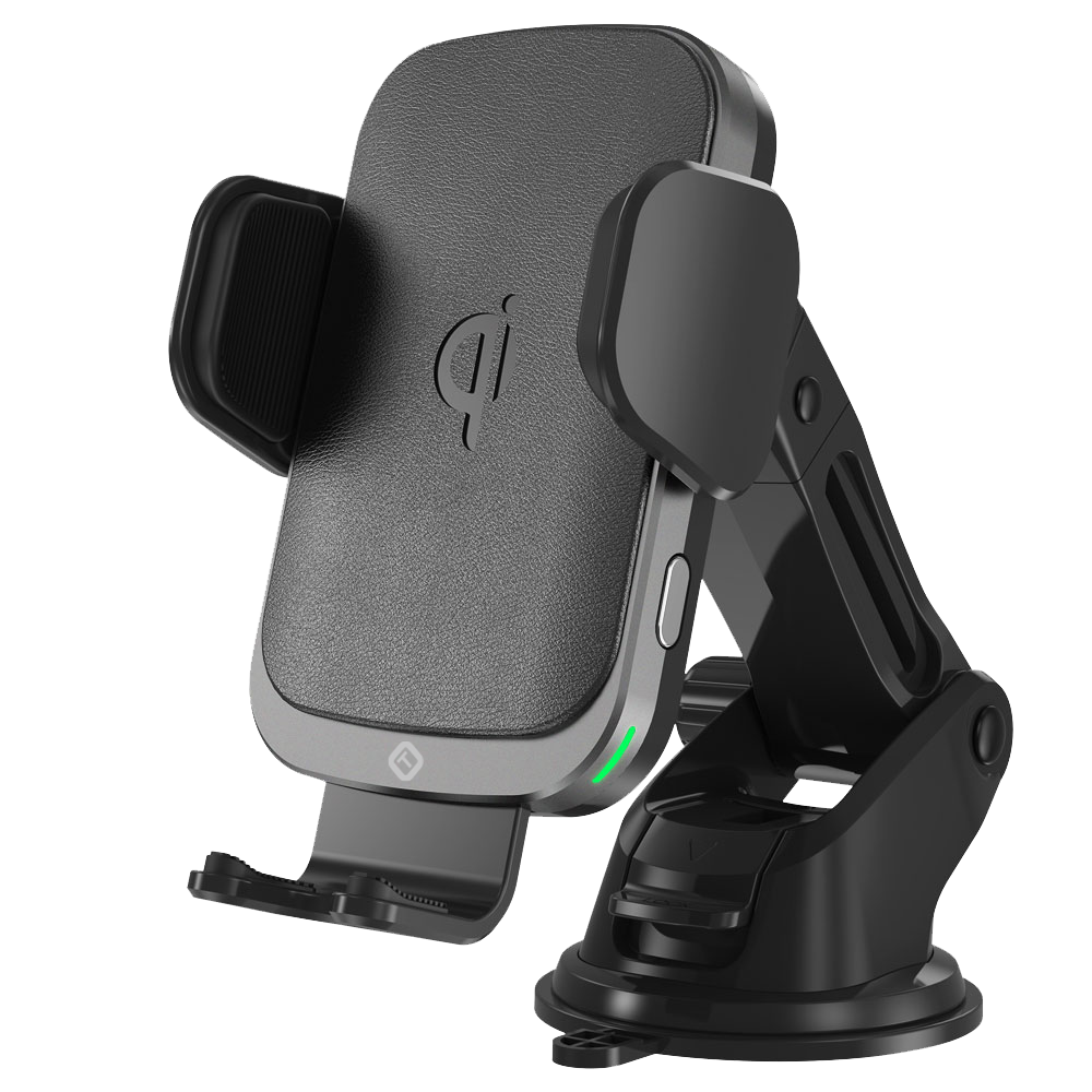 Qi-Certified Fast Wireless Car Charger Holder - Auto-Clamping Phone Mount